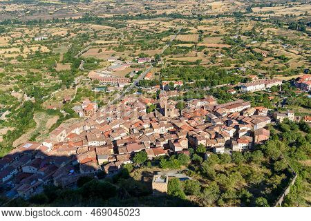 Aerial View Of The Village Of Pozas De La Sal In Spain