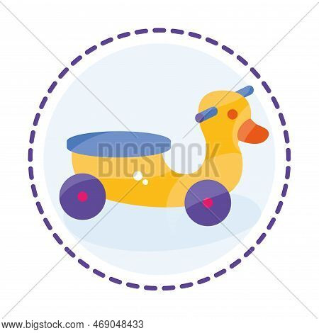 Isolated Colored Rideable Duck Toy Icon Flat Design Vector Illustration