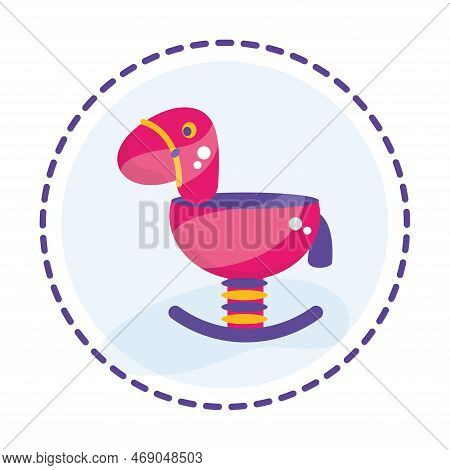 Isolated Colored Rideable Horse Toy Icon Flat Design Vector Illustration