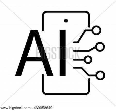 Ai, Artificial, Artificial Intelligence Vector Icon On Transparent Background. Outline Ai, Artificia