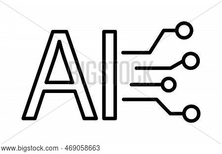 Ai, Artificial, Artificial Intelligence Vector Icon On Transparent Background. Outline Ai, Artificia