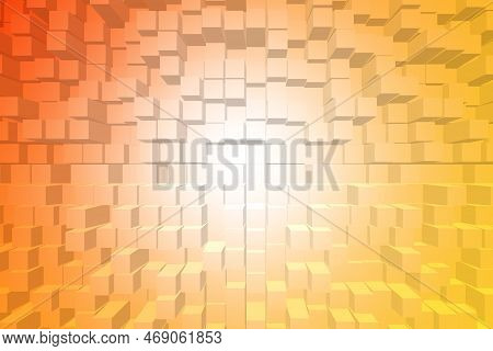 Abstract Yellow Gradient Convex Effect Cool Background. Gradual Change Orange Color, Geometry Banner