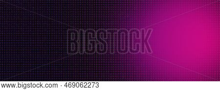 Led Screen Texture Dots Background Display Bnw. Tv Pixel Pattern Monitor With Magenta Spot, Televisi