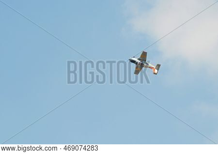 Nakhon Pathom, Thailand - January 14, 2023 : Stunt Flying, The Performance Of Aerial Feats Requiring