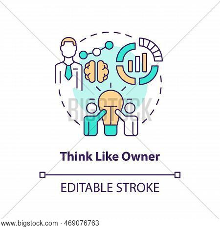 Think Like Owner Concept Icon. Business Management. Rule Of Investing Abstract Idea Thin Line Illust