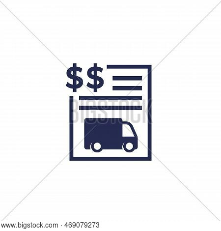 Transportation Costs Icon With A Van, Vector