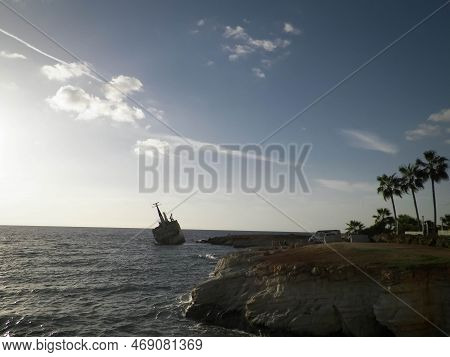 Wreck Of Edro Iii Ship Near Cyprus Coast.