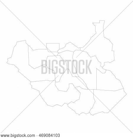 South Sudan Political Map Of Administrative Divisions - States, Administrative Areas And Area With S