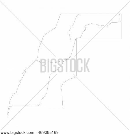 Western Map Of Land Divided Between Morocco And Sahrawi Arab Democratic Republic By Moroccan Western