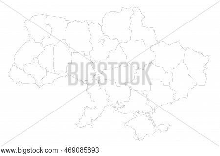Ukraine Political Map Of Administrative Divisions - Regions, Two Cities With Special Status Of Kyiv 