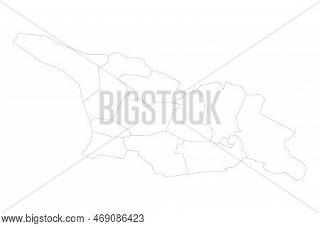 Georgia Political Map Of Administrative Divisions - Regions And Autonomous Republics Of Abkhasia And