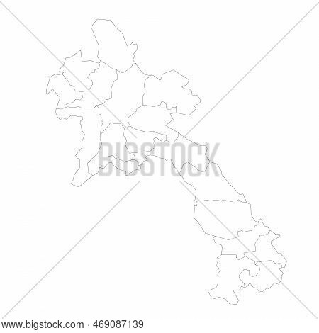 Laos Political Map Of Administrative Divisions - Provinces And Prefecture Of Vientiane. Blank Outlin