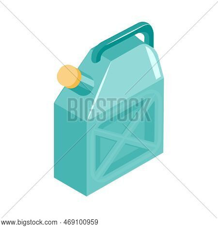 Blue Jerrican On White Background Isometric Icon 3d Vector Illustration