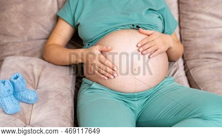 Pregnacy Parent Waiting New Person. Maternity Belly Parenthood.