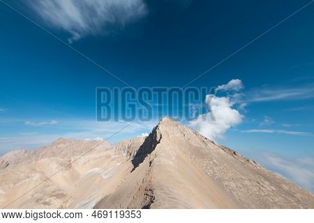 Aladaglar National Park. Cloudy Mountain Landscape. Glacial Mountains, Hills. Transmountain Trips. T