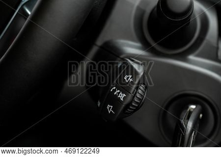 Volume And Audio Control Buttons On The Steering Wheel. Car Audio Controls