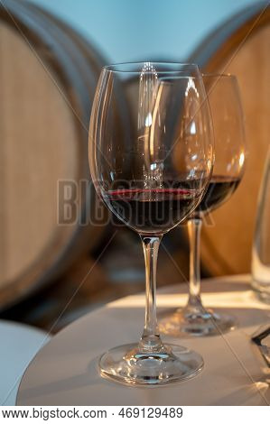 Tasting Of Rioja Wines, Visit Of Winery Cellars With French Or American Oak Barrels With Agening Red