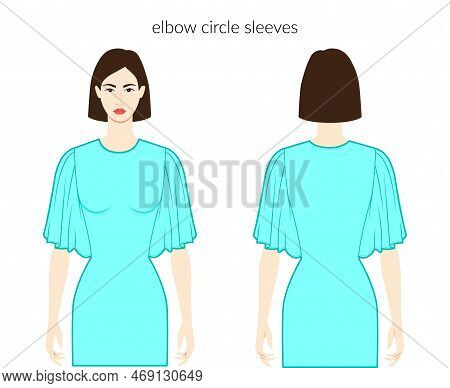 Circle Sleeves Elbow Length Clothes Lady Character In Aqua Dresses, Tops, Shirts Technical Fashion I