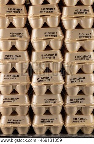 Egg Display. Egg Prices Have Gone Up Due To Inflation And Widespread Bird Flu.