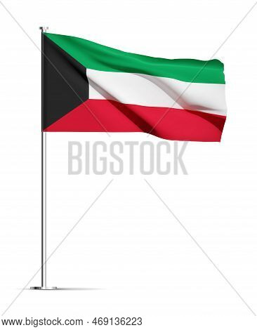 Kuwait Flag Isolated On White Background. Eps10 Vector