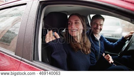 Carpool Ride Share Car Service App. People Inside