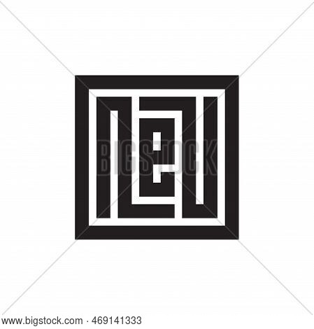 Initial Letter Neu Logo Icon Design Template, Square Monogram Logo