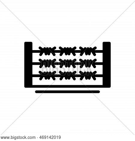 Black Solid Icon For Loc Border Country Crossing Divide Protection Safe Barbed Metal Security Barbed