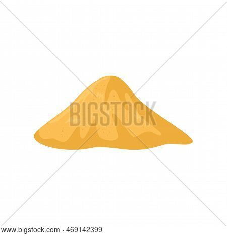 Pile Of Sand Vector Illustration. Pile Of Sand Isolated On White Background. Construction Concept
