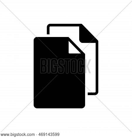 Black Solid Icon For Plain Blank Simple Paper Empty Folder Rough-sheetp Stationary Pages File