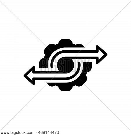 Black Solid Icon For Proceed Settings Begain Make-a-start Move Go-on