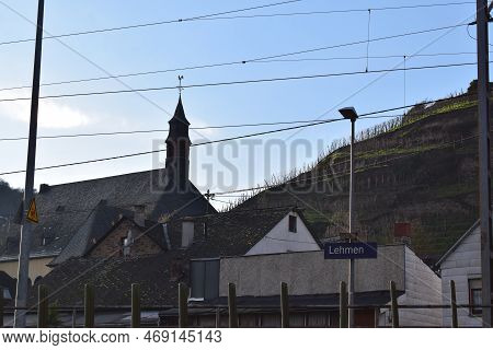 Lehmen, Germany - 01 18 2023: Train Stop Of Lehmen