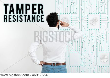 Text Caption Presenting Tamper Resistance. Business Showcase Resilent To Physical Harm, Threats, Int