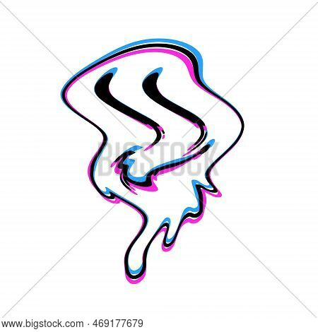 Acid Smile Face. Melted Rave And Techno Symbol Of 90s