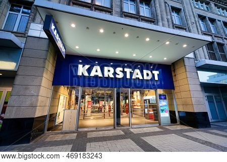 Cologne, Germany January 11 2023: Karstadt Galeria Cologne Breite Strasse Department Store Entrance