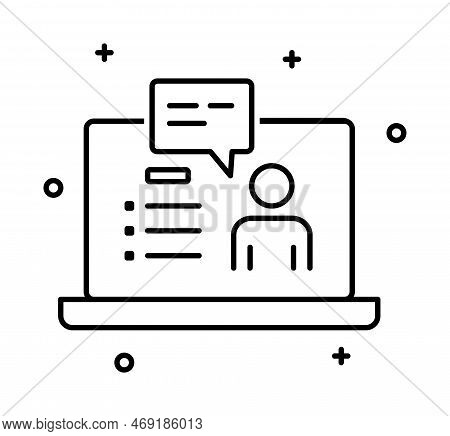 Elearning Vector Icon On Transparent Background. Outline Elearning Vector Icon