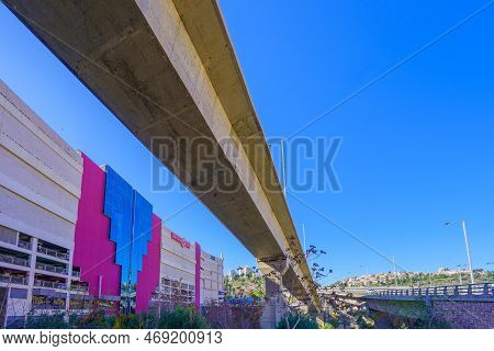 Haifa, Israel - January 20, 2023: View Of The Grand Canyon Mall, And An Elevated Highway (carmel Tun