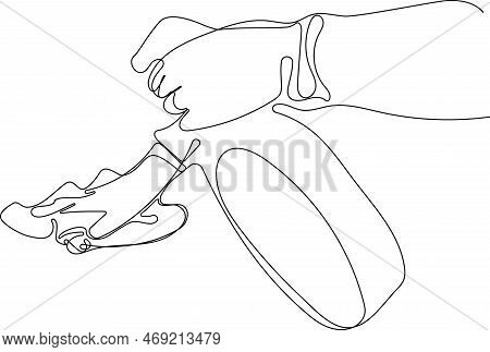 Continuous One Line Drawing Of Bottles For Liquid Laundry Detergent, Bleach, Fabric Softener, Dishwa