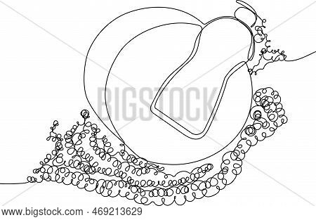 Continuous One Line Drawing Of Bottles For Liquid Laundry Detergent, Bleach, Fabric Softener, Dishwa