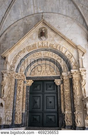 Radovan's Magnificent portal In St Lawrence Cathedral, Trogir, Croatia