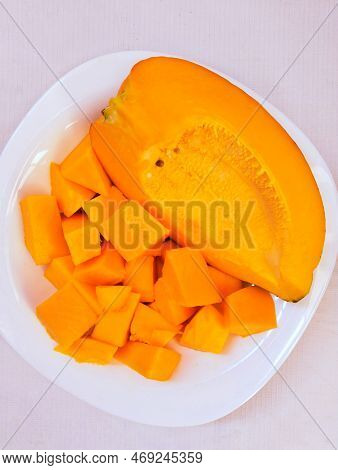 Papaya Fruit Papaw Or Pawpaw Carica-papaya Succulent Fruit Of A Plant Of Caricaceae Family Fresh Rip