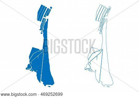 Lake Pomorie (republic Of Bulgaria) Map Vector Illustration, Scribble Sketch Pomoriysko Ezero Map