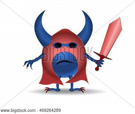 The First Of The Four Horsemen Of The Apocalypse. Virus Knight Cartoon Character. Coronavirus Vector