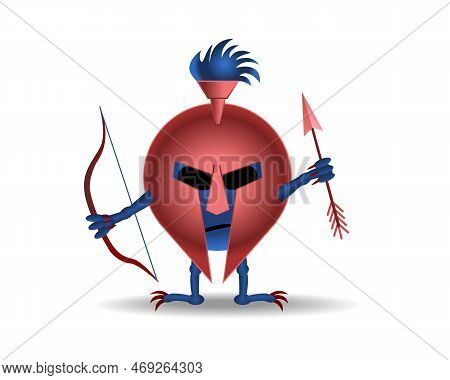 The Fourth Of The Four Horsemen Of The Apocalypse. Virus Knight Cartoon Character. Coronavirus Vecto