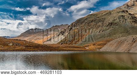 A Beautiful Alpine Lake Along The Hiking Trails Of Yankee Boy Basin Beneath Mt. Sneffels Near Ouray,