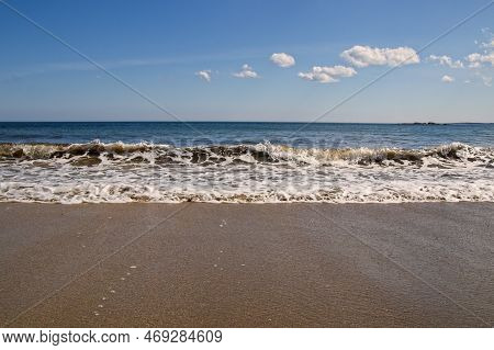 The Soothing Sound Of A Wave Coming Up The Beach. Kennington Beach, Cape Breton, Nova Scotia, Canada