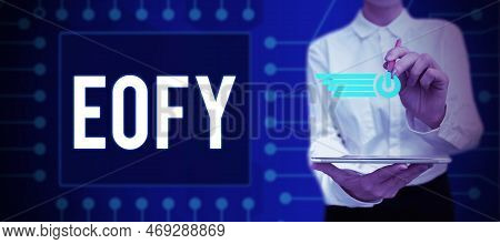 Text Caption Presenting Eofy. Word For A Mega Sale Held On An End Of A Financial Year
