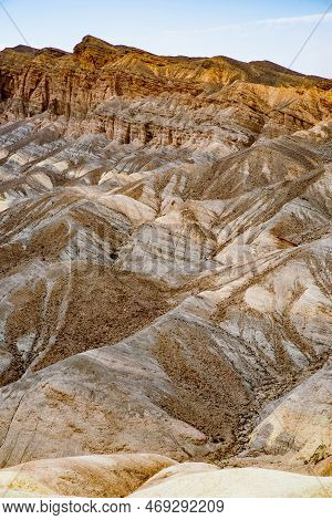 Stunning View Of Famous Zabriskie Point In Death Valley National Park, California, Usa