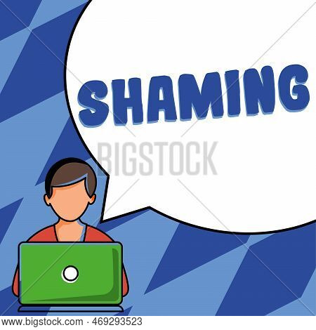 Text Sign Showing Shaming. Business Overview Subjecting Someone To Disgrace, Humiliation, Or Disrepu