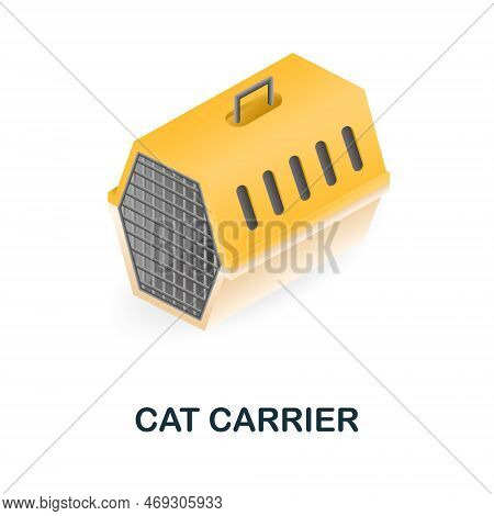 Cat Carrier Icon. 3d Illustration From Home Pets Collection. Creative Cat Carrier 3d Icon For Web De