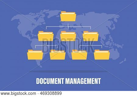 Dms Document Management System Concept With Folder Structure With Modern Flat Style Vector Illustrat